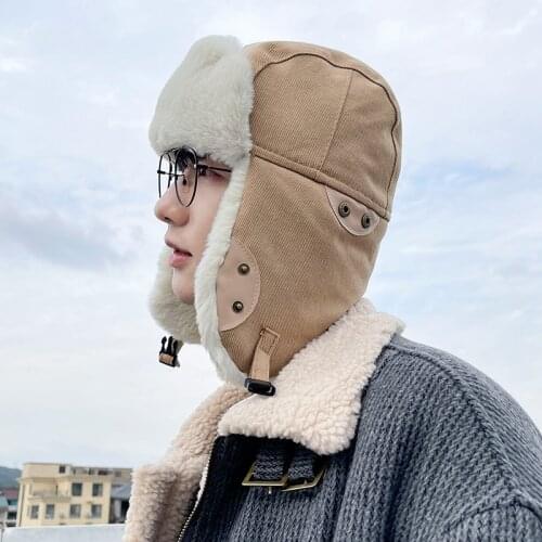 Cold Winter Women Warm Plush Fur Hats Caps Ear Protector Outside Riding Skiing Pilot Bomber Fur Hats