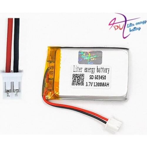 10pcs 3.7V 1200mAh Lithium Polymer LiPo Rechargeable Battery JST PH 2.0mm 2pin For GPS DVD mobile video game PAD E-books 603450