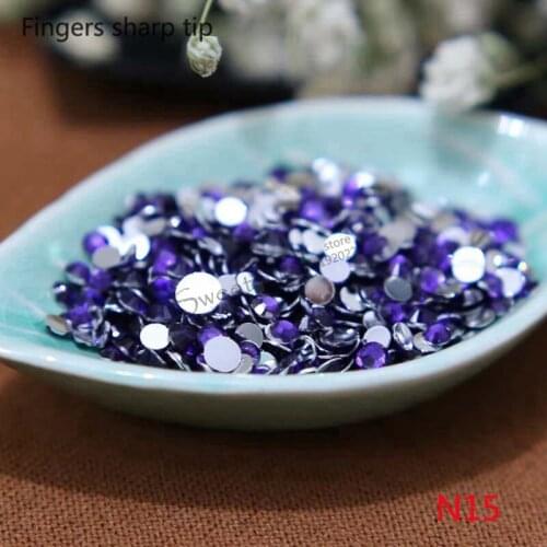 2020 1000 pcs SS6 Violet 14 Facets Round Rhinestone Sparkling Nail Art Decoration DIY N15