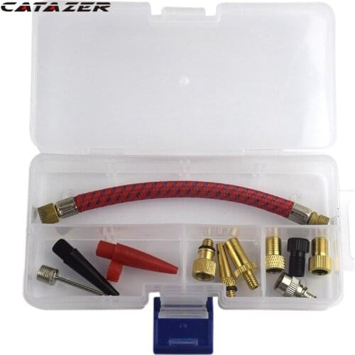12Pcs/Set Airbed Pump Hose Adapter Nozzle Valve Air Hose Inflating Needles Bike Pump Inflator Connector Bike Tools