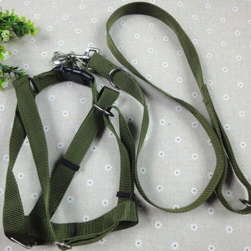 2.5CM Army Green Pet Chest Sling Harness Leash Set Dog Chest Back Leash Dog Leash Set