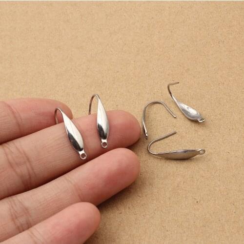 10pcs Stainless Steel DIY Ear Jewelry Making Earring Hooks Wire Base Settings Clasps Wholesale