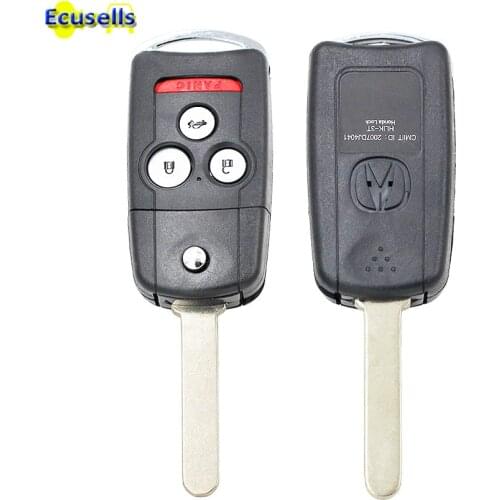 3+1 Buttons Remote Key Shell case fob for Acura MDX RDX with button pad and logo