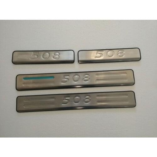 4PCS/SET for Peugeot 508 2011-2019 stainless steel Scuff Plate/Door Sill Door Sill pedal bienvenidos
