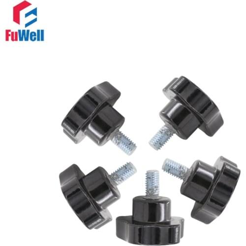 5pcs M8 x 15mm Thread 40mm Head Diameter Star Knob Handles Replacement Screw on Type Clamping Grips Knob