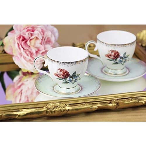 Biev Bone Ch. Green Double Coffee Cup Set 100 ml JXN055GR