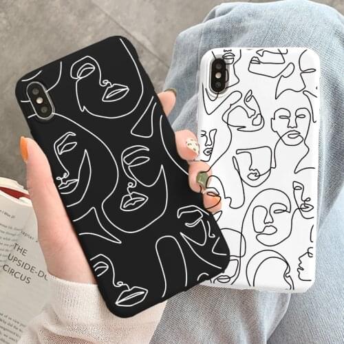 Abstract Art Line Case For Huawei P30 P20 P10 P40 Mate 30 20 10 Lite E Pro Plus Y6 Y7 Y9 P Smart Z 2019 2020 2021 Silicone Funda