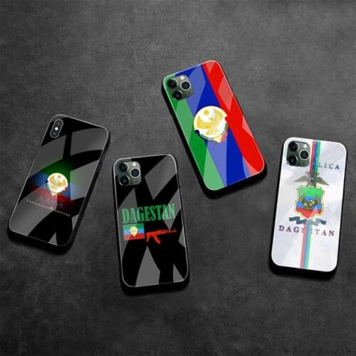 Dagestan National Flag Phone Case Tempered Glass For iPhone 12 Pro Max Mini 11 Pro XR XS MAX 8 X 7 6S 6 Plus SE 2020 cover