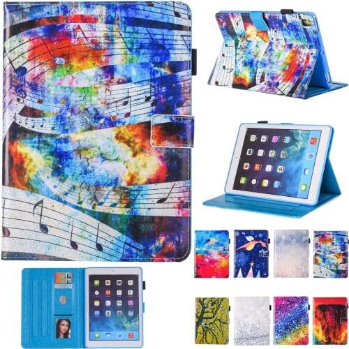 Fashion Print Stand Pu Leather Fundas Case For Apple iPad 5/6 air/air2 iPad 9.7 2017/2018 iPad Pro 9.7 Tablet Cover Cases Coque