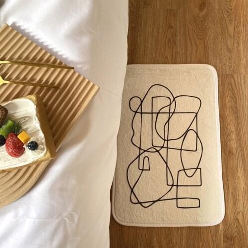 Cutelife Nordic Ins Small Rectangle Cute Floor Mat Bedroom Bathroom Non-slip Entrance Door Mat Hallway Child Office Kitchen Rug