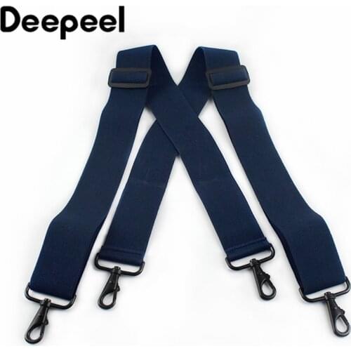 Deepeel 1pc 5*120cm New Fashion Wide Mens Suspender Black Hook Buckle 4 Clip Stretch Male Jockstrap Work Braces Accessories