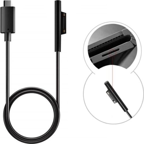 Besegad 1.5m 15V USB Type-C Power Supply Charging Adapter Cable Cord Home Wall Charger for Microsoft Surface Pro 6 5 4 3 Tablet