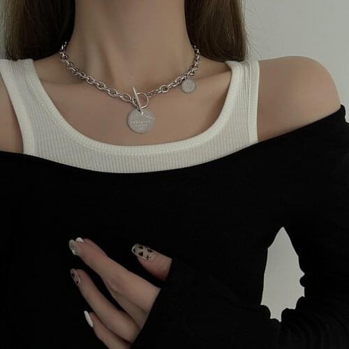 High Quality Stainless Steel Vintage Multi-layer Coin Chain Choker Necklace For Women Punk Metal Collar Choker Necklace