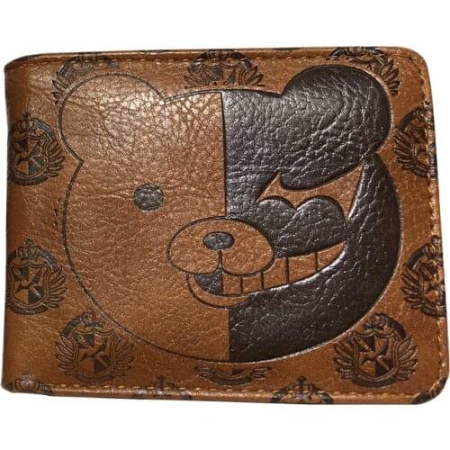 Cute Bear Danganronpa monokuma wallet embossed leather purse short wallets with id card holder coin pocket