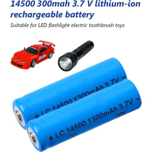 New AA 14500 300mah 3.7 V Lithium Ion Rechargeable Li-ion Battery for Led Flashlight Headlamps