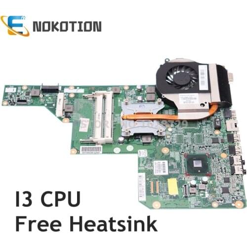 NOKOTION 615849-001 605903-001 motherboard for HP G62 G72 CQ62 with heatsink COMPATIBLE with 597674-001 597673-001 free i3