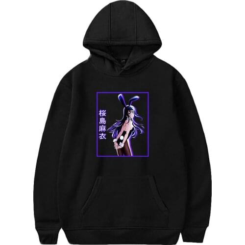 Kawaii Anime Bunny Girl Seishun Buta Yaro Hoodies Men Women Sweatshirt Streetwear Cute Harajuku Cartoon Pullover figurine print