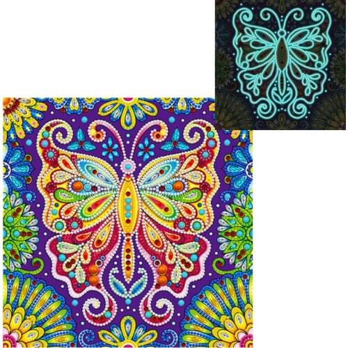 5D Butterfly Luminous DIY Diamond Painting Cross Stitch Kit Embroidery Home Decor Mosaic Picture Of Rhinestones kids art crafts