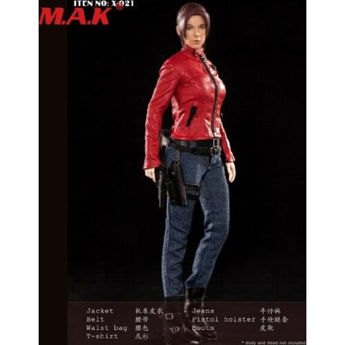 New X-TOYS 1/6 Scale X-021 Red Jacket Clothes Boots Accessories for 12" Female Medium Bust Female Body