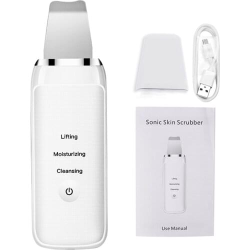 Rechargeable Ultrasonic Facial Skin Scrubber Blackhead Wrinkle Remover Beauty Care Face Deep Cleansing Inface Peeling Device