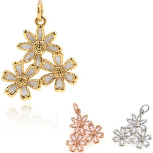 Flower-Shaped Pendant Necklace Bracelet Charm DIY Jewelry Earrings Making Supplies