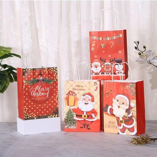 Christmas Paper Bag Decoration Paper Gift Bag For Christmas Event Party With Handles Lovely Paper Bags