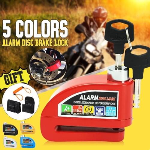 New Metal Motorcycle Scooter Security Anti-theft Wheel Disc Brake Lock Alarm Kit 2m/6ft Reminder Cable Alarm Lock Bike Brake Bag