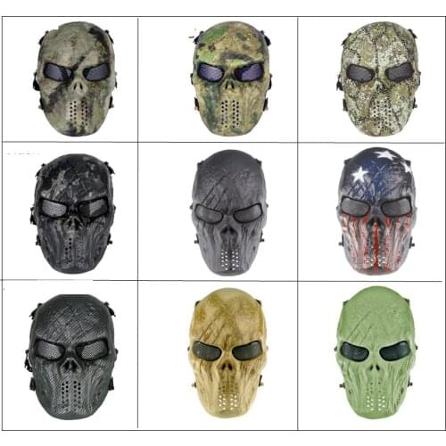 Tactical Paintball Skull Masks Military Full Face Safety Airsoft Hunting Shooting Mask for CS Games Halloween Cosplay