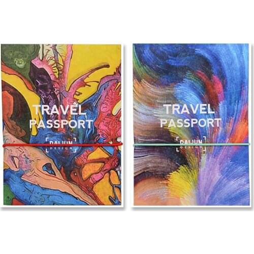 New Waterproof Dupont Paper Oil Painting Style Passport Cover Portable Passport Wallet Ticket Credit Card Purse Passport Holder