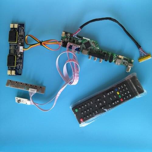 For LC190WX1-TLA1/LC190WX1-TLG1 1440X900 19" Signal kit LCD Controller Board 4 lamps AV TV card Resolution Interface USB 30pin