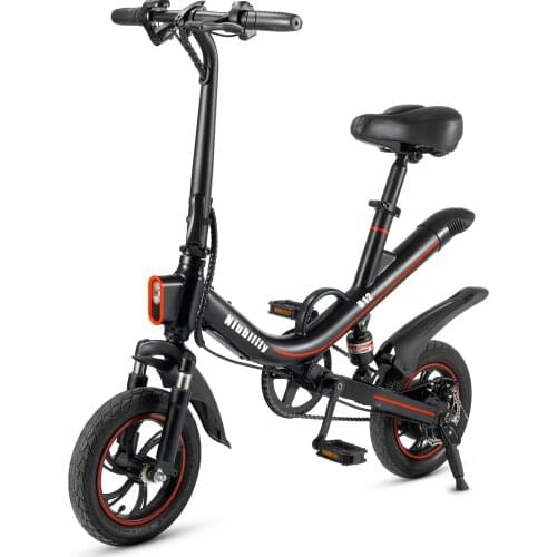 Niubility 12 Inch Folding Electric Bicycle Power Assist E Bike 25-30km Range with Shock Absorber for Commuting