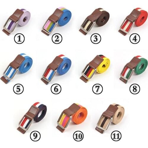 120pcs/lot new fashion colorful twist double ring buckle canvas belt