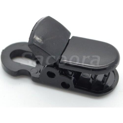 120pcs/pack Pack 7*5mm Hole Plastic ID Card Name Tag Holder Badge Clip Black For Cord Lanyard