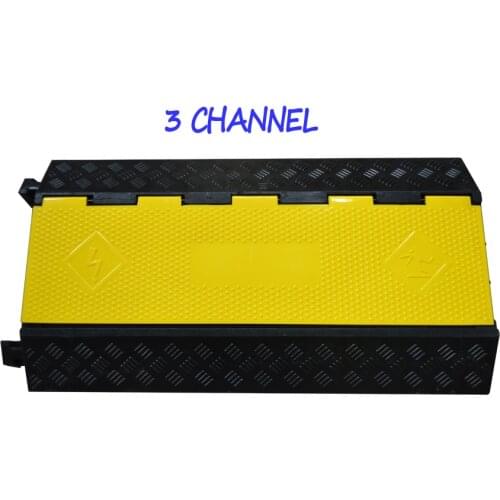3-Channel Rubber Electrical Wire Cover Protector 3 Slot Cable Protector Ramp