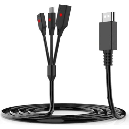1.8M USB Type C Cable to USB C Cable Fast Charging Charger Cable 3 in 1 for Switch Samsung HuaWei Tablet Headphone