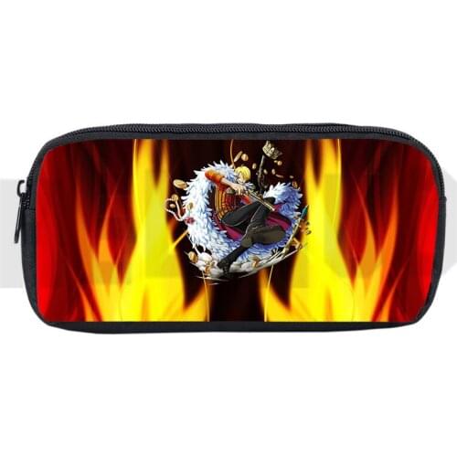 3D Print One Piece Pencil Case Japan Anime Make Up Box Funny Women Cosmetic Bags Zipper Storage School Supplies Kids Kawaii Case