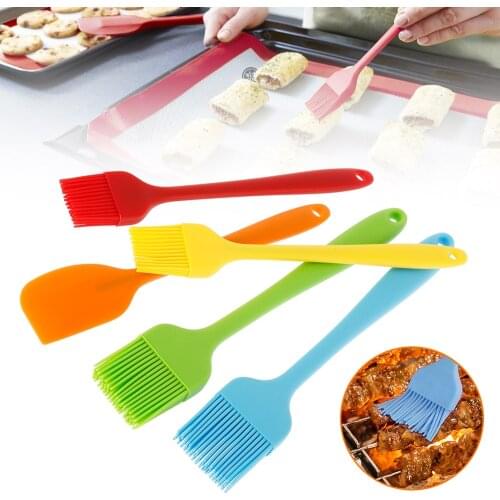 5Pcs Silica Gel Brush High Temperature Baking Barbecue Brush Baking Tool Oil Brush Tools Kitchen BBQ Brush Accessories