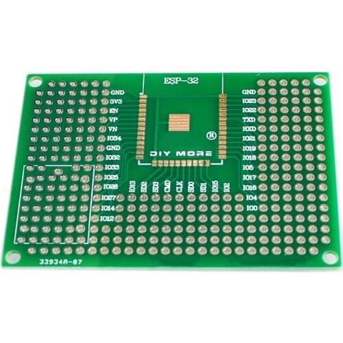 5X7CM Double Side Prototype PCB Breadboard Universal Board For Arduino UNO R3 ESP8266 WIFI ESP-12F ESP-12E ESP32S ESP32 50x70mm