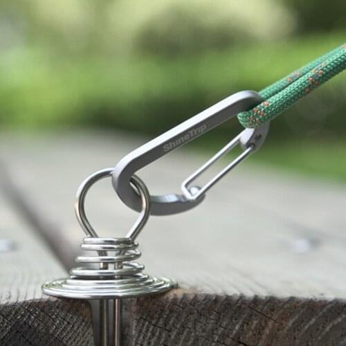 6PCS Aluminum Alloy Carabiner Keychain D Shape Outdoor Camp Climbing Hiking Survival Tools Lock Buckle Bottle Hook x