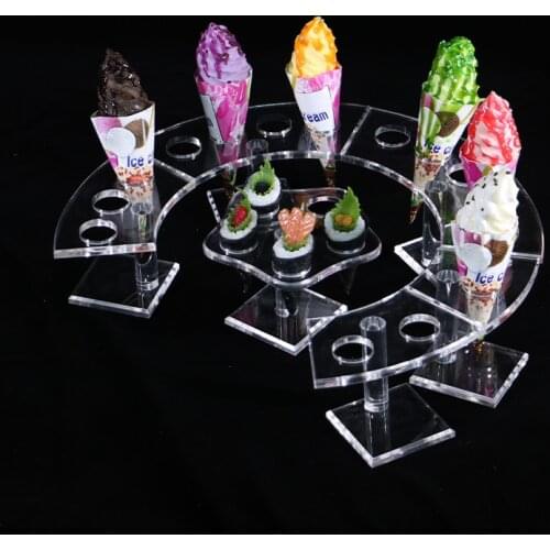 Acrylic Holder rack Ice Cream Cone Holders Stand For Party Buffet Sushi Sweet tube Display shelf wedding decoration