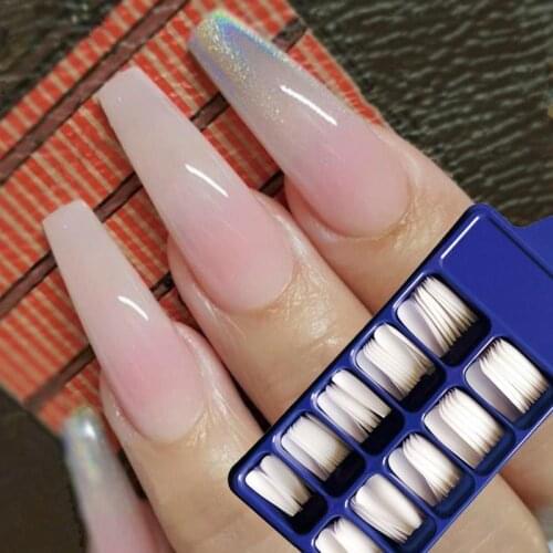 Acrylic False Fake Nail Art Fingernail Oval Professional Cover Color Art Full Fingernail Nail Full 100Pcs Polish Fasle Card Z2M0