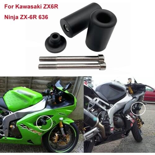 Motorcycle Accessories No Cut Frame Sliders Falling Crash Engine Protector for Kawasaki Ninja ZX6R / ZX6RR 03 04 2003 2004