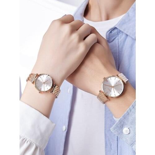 Classic Mens Watch Womens Watch Japan Quartz Couple Hours Fashion Stainless Steel Bracelet Lovers Birthday Gift Julius Box