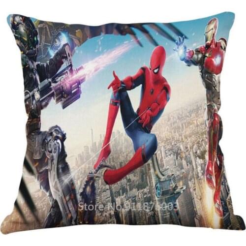 Disney Cartoons Spiderman Children Pillow Case 3D Print Car Lumbar Pillow Cushion Computer Seat Cushion Throw Sofa Bed 45x45cm