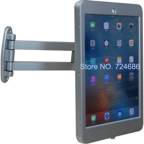 For iPad pro 12.9" floor security stand support with anti-theft enclosure and charging cable secure display lock kiosk holder