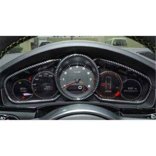For Porsche Cayenne 2018 2019 2020 Car Styling ABS Matte Interior Console Instrument Ring Garish Strip Dashboard Cover Trims