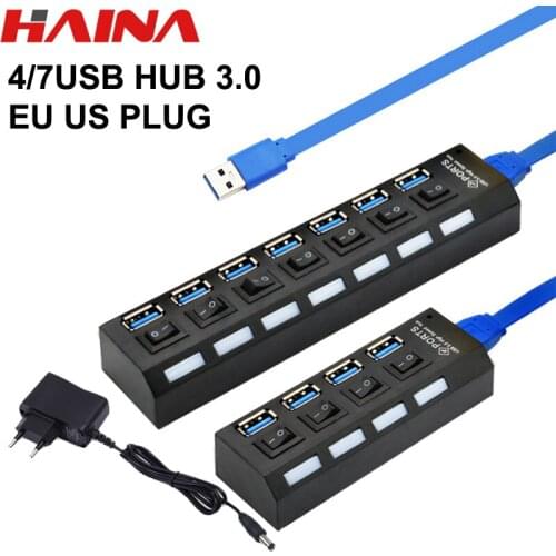 7 USB Hub Multi USB docking station 4 Port QC3.0 HUB Power Adapter 4/7 Ports Multiple Expander 3.0 USB 4 Hub with Switch For PC