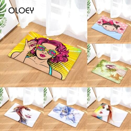 3D Printed Floor Mat 40 * 60cm Flannel Bathroom Non-slip Soft Carpet Kitchen Living Room Floor Mat Home Decoration Floor Mat