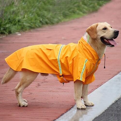 S-5XL Reflective Big Dog Raincoat Cloak-Style Transparent Small Large Dog Rain Coat Puppy Breathable Clothes Outdoor