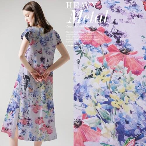 Customized Early Spring Digital Printing Silk Linen Fabric Mulberry Silk Clothing and Dress Shirt Silk Fabric